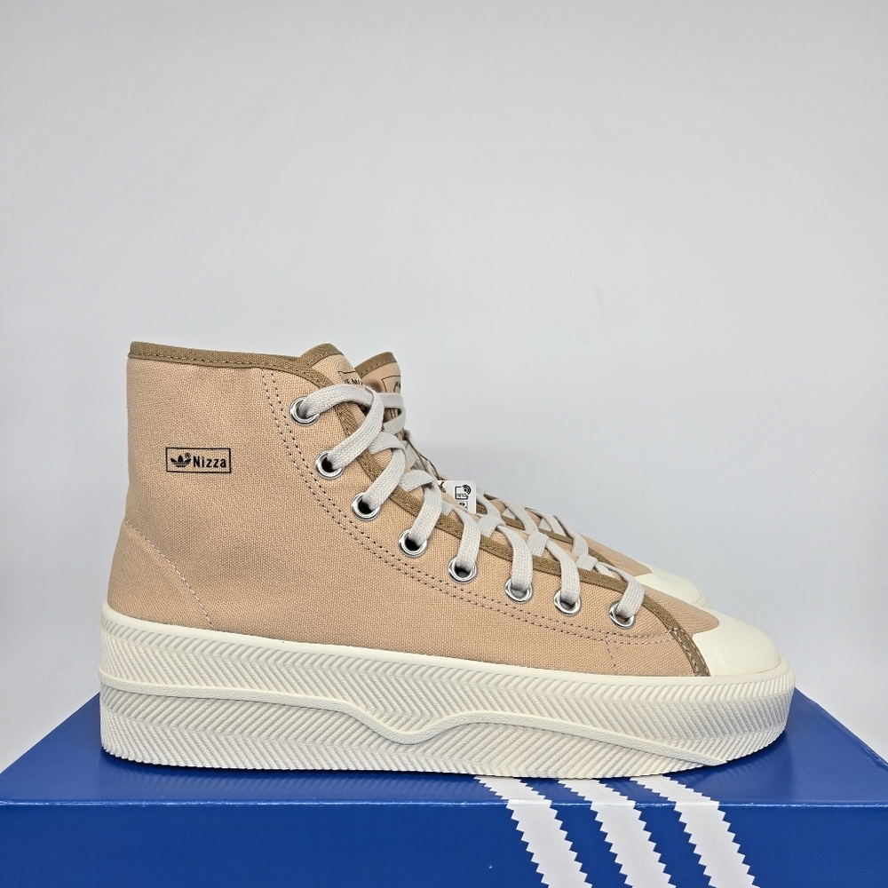 Adidas Men's Nizza 2 Platform GX0989 'Pale Nude' High Top Shoes Size 9.5 New - Picture 3 of 8